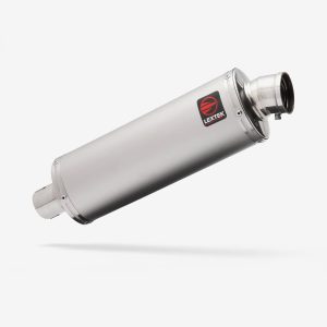 Lextek Left Matt Stainless Steel OP1L Oval Exhaust Silencer 350mm 51mm (Left Hand)