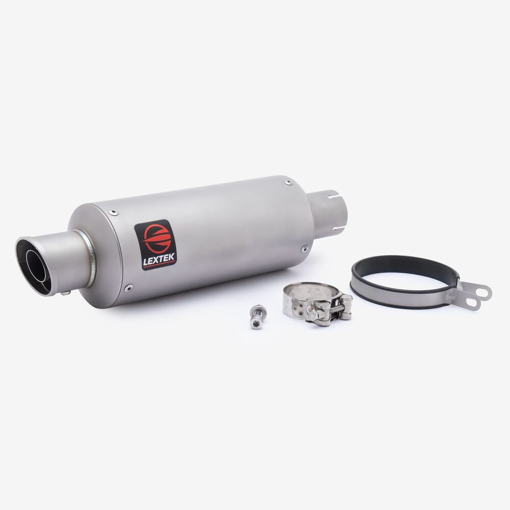Lextek Matt Stainless Steel GP1 Stubby Exhaust Silencer 240mm 51mm - Image 3