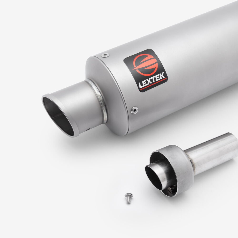 Lextek Matt Stainless Steel GP1 Stubby Exhaust Silencer 240mm 51mm - Image 4