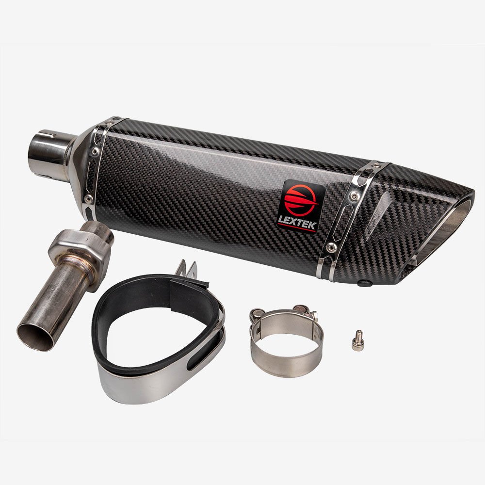 Lextek Gloss Carbon Fibre SP9CL Exhaust Silencer 300mm 51mm (Left Hand) - Image 2
