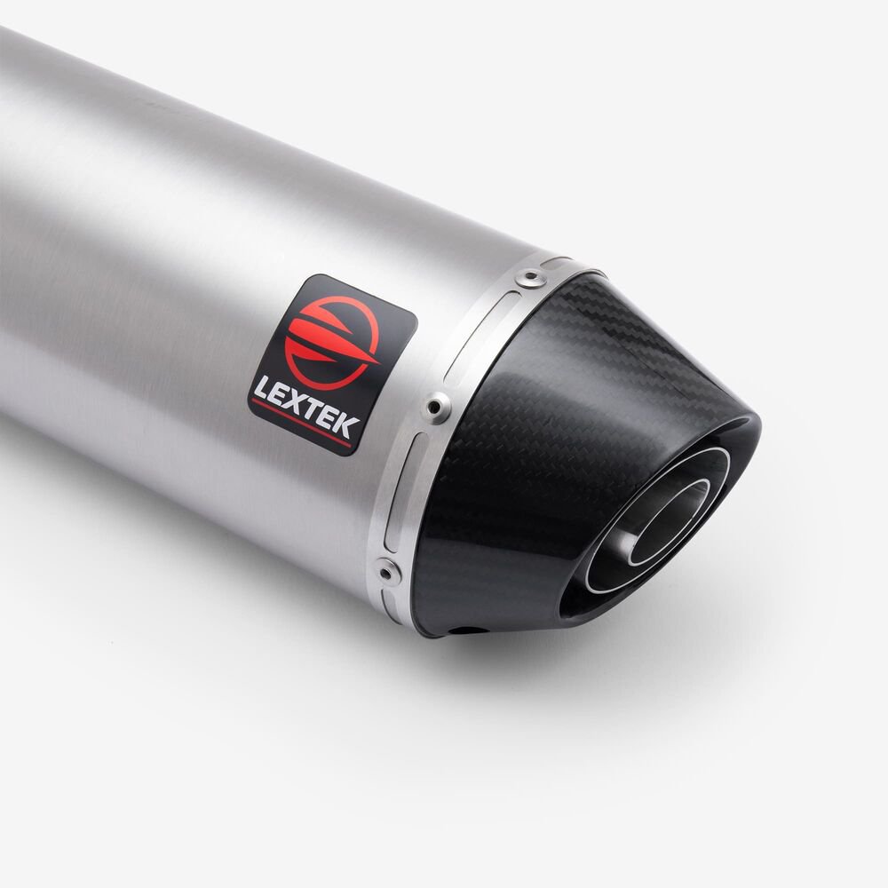 Lextek Matt Stainless Steel RP1L Exhaust Silencer 400mm with Carbon Tip 51mm (Left Hand) - Image 4