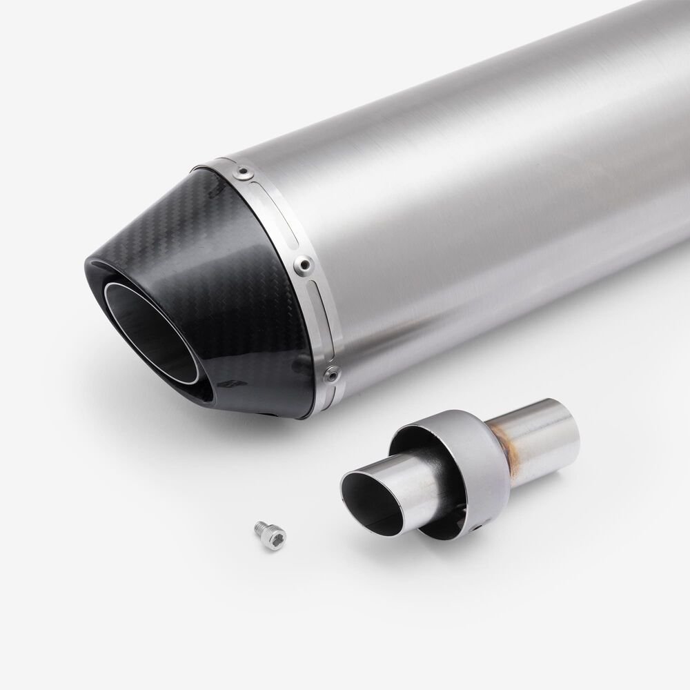 Lextek Matt Stainless Steel RP1L Exhaust Silencer 400mm with Carbon Tip 51mm (Left Hand) - Image 8