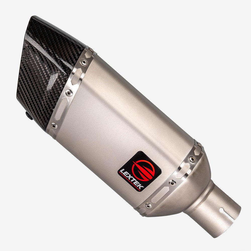 Lextek Matt Stainless Steel SP5 Exhaust Silencer 200mm with Carbon Tip 51mm - Image 3