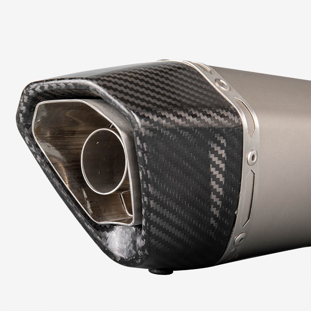 Lextek Matt Stainless Steel SP5 Exhaust Silencer 200mm with Carbon Tip 51mm - Image 4