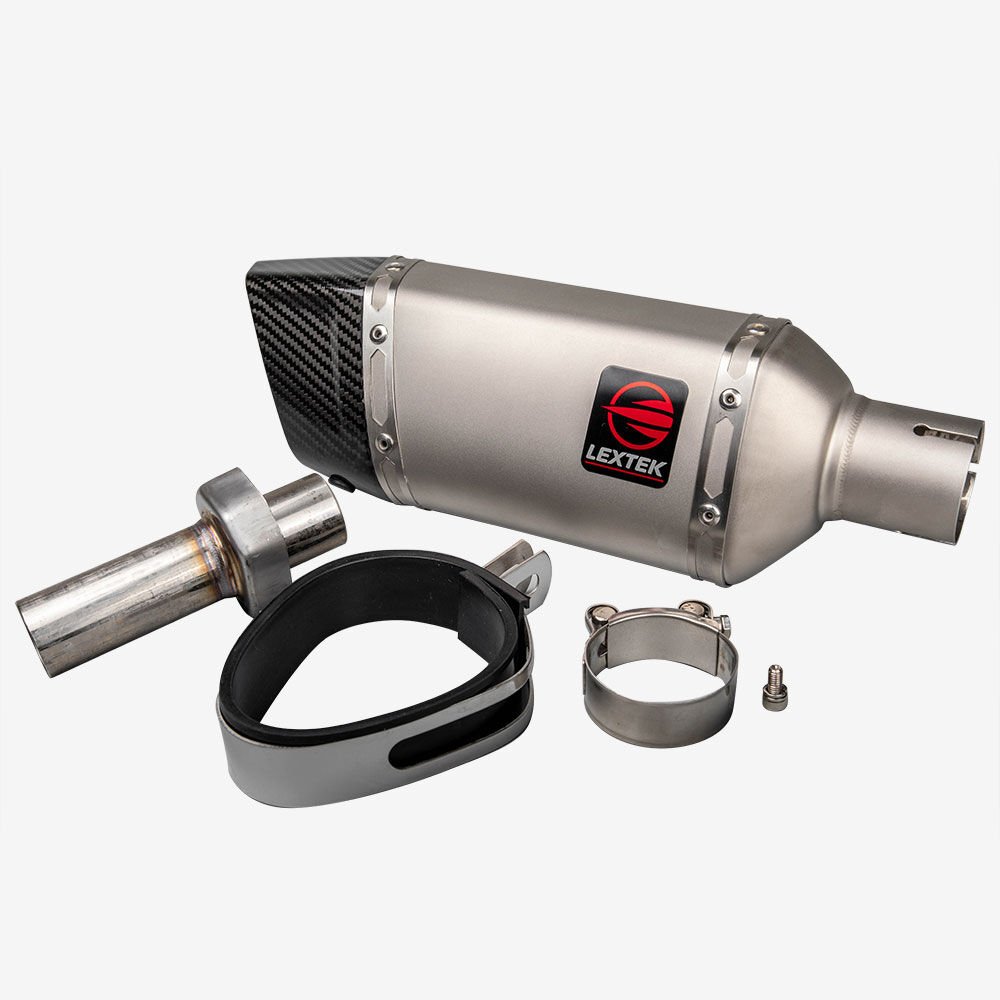 Lextek Matt Stainless Steel SP5 Exhaust Silencer 200mm with Carbon Tip 51mm - Image 2