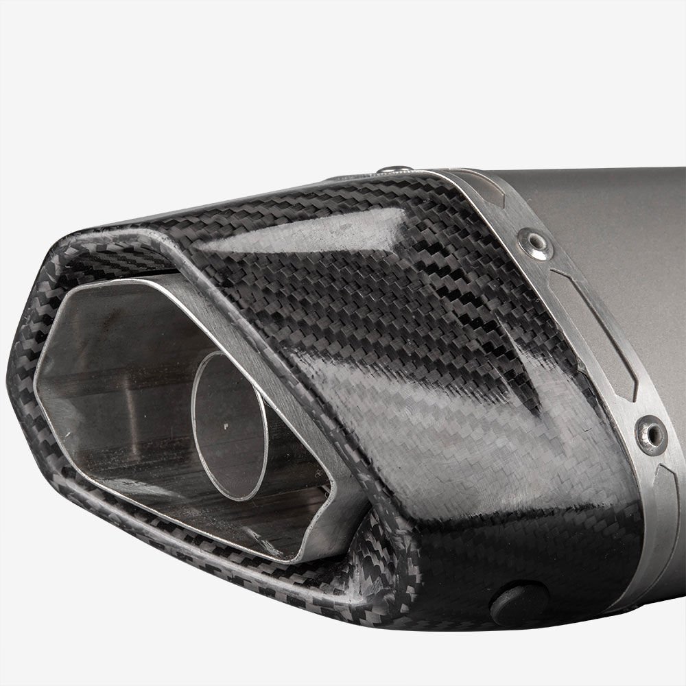 Lextek Matt Stainless Steel SP5 Exhaust Silencer 200mm with Carbon Tip 51mm - Image 8