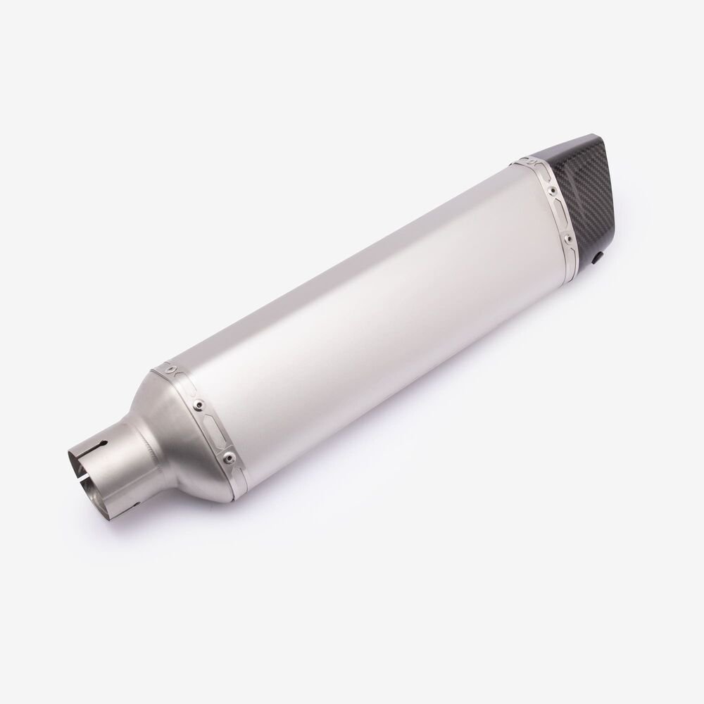 Lextek Matt Stainless Steel VP1 Exhaust Silencer 300mm with Carbon Tip 51mm - Image 6