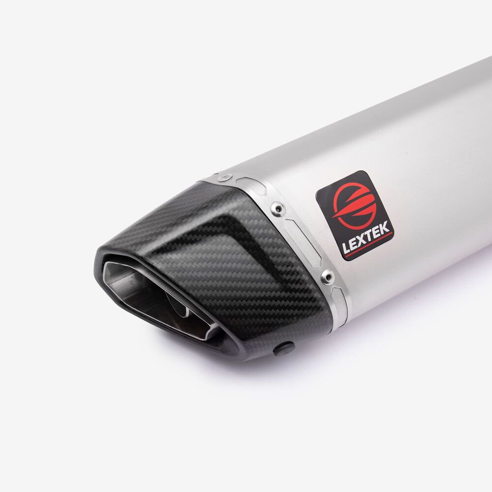 Lextek Matt Stainless Steel VP1 Exhaust Silencer 300mm with Carbon Tip 51mm - Image 3