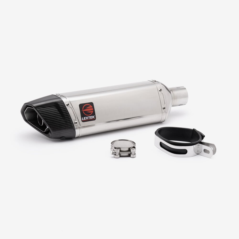 Lextek Polished Stainless Steel SP4 Exhaust Silencer 51mm - Image 3
