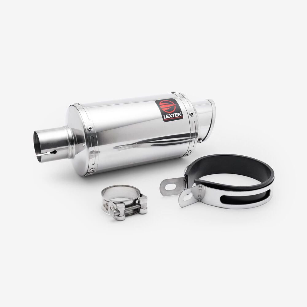 Lextek Polished Stainless Steel YP4L Stubby Exhaust Silencer 200mm 51mm (Left Hand) - Image 5