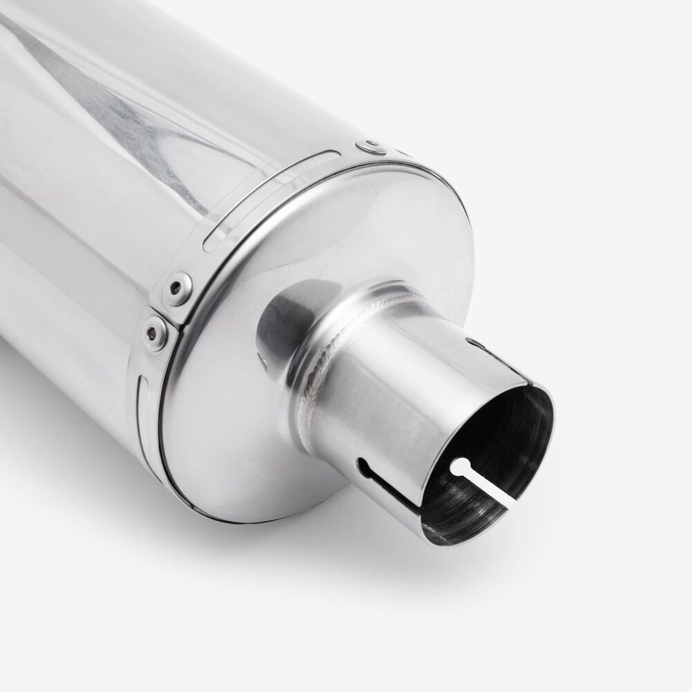 Lextek Polished Stainless Steel YP4L Stubby Exhaust Silencer 200mm 51mm (Left Hand) - Image 7
