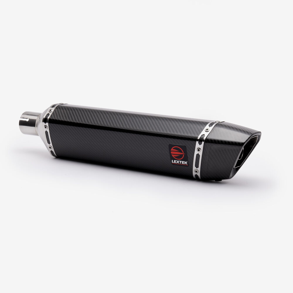 Lextek Gloss Carbon Fibre SP7CL Exhaust Silencer 400mm 51mm (Left Hand) - Image 3