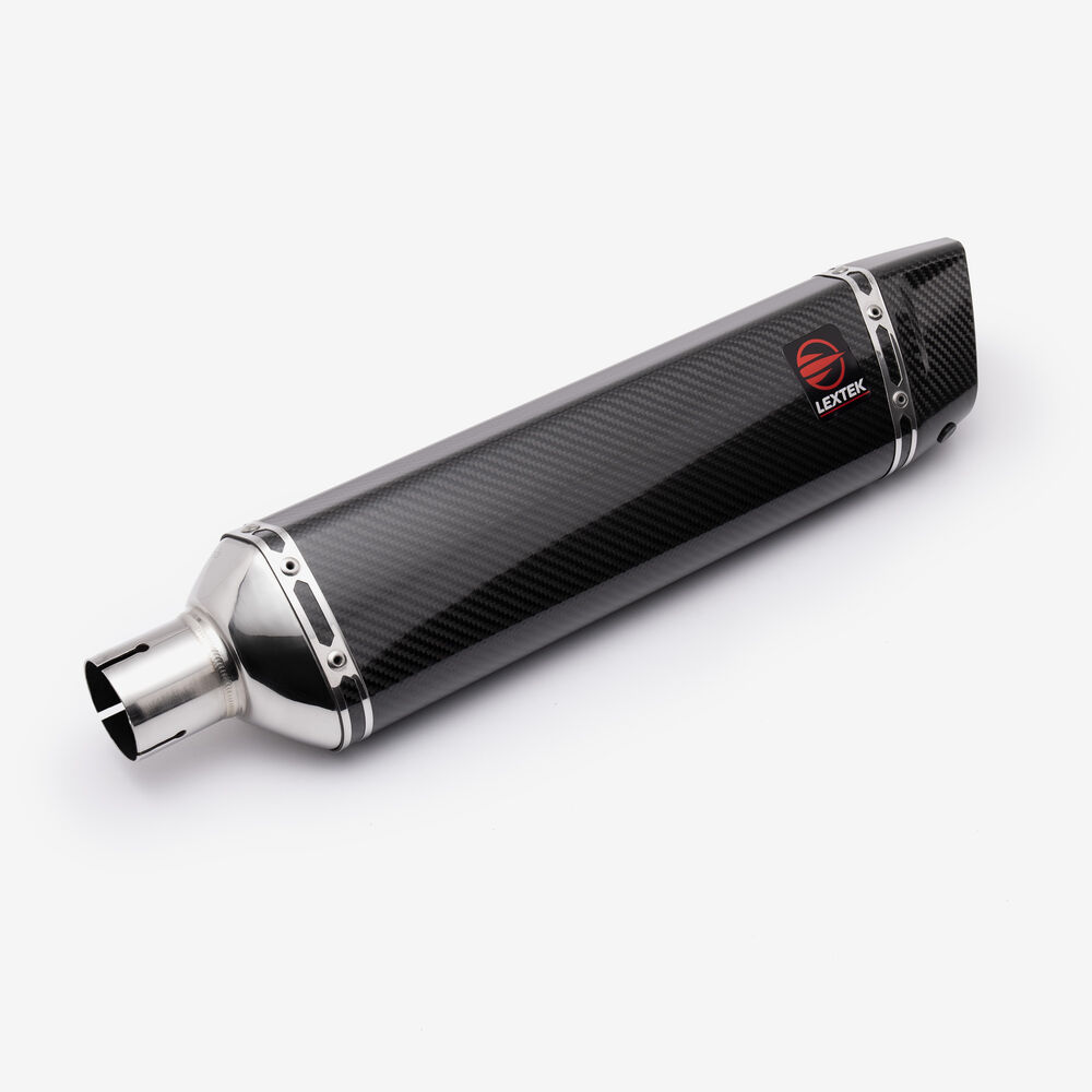 Lextek Gloss Carbon Fibre SP7CL Exhaust Silencer 400mm 51mm (Left Hand) - Image 4