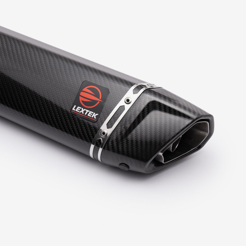Lextek Gloss Carbon Fibre SP7CL Exhaust Silencer 400mm 51mm (Left Hand) - Image 6