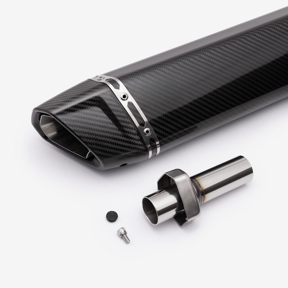 Lextek Gloss Carbon Fibre SP7CL Exhaust Silencer 400mm 51mm (Left Hand) - Image 8