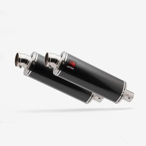 Lextek 2 x Oval Stainless Steel OP8C Exhaust Silencer 51mm Slip-on
